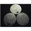 Image 2 : 2 HOLEY AND 1 PLUGGED MORGAN SILVER DOLLARS 1884, 1894 & 1901-O