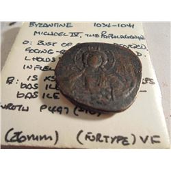 1034-1041 A.D. BYZANTINE MICUDEL IV ANCIENT COIN VERY FINE