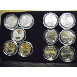 2011 & 2012 50 STATE QUARTERS SETS 2011 CHICKASAW AND 2012 EL YUNQUE UNCS AND PROOF'S AS SHOWN. 11 C