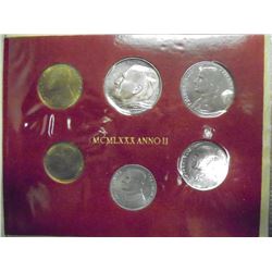 1980 VATICAN ANNO II 6 COIN SET ORIGINAL MINT PACKAGING