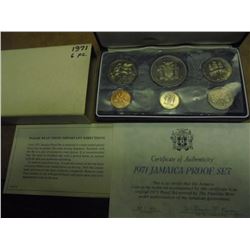 1971 JAMAICA 6 COIN PROOF SET WITH SILVER ORIGINAL MINT PACKAGING