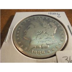1886-O MORGAN SILVER DOLLAR CLEANED