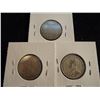Image 2 : 1914,18 & 19 CANADA SILVER 25 CENTS