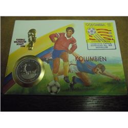 1993 ECUATORIAL GUINEA 100 FRANCOS PF COIN ON POSTALLY CANCELLED ENVELOPE