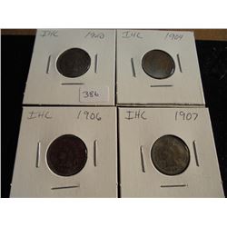 1900,04,06 & 07 INDIAN HEAD CENTS
