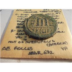 592-602 A.D. BYZANTINE MAURICE TIBERUS ANCIENT COIN
