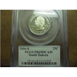 2006-S SOUTH DAKOTA QUARTER PCGS PR69 DCAM