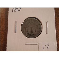 1867 SHIELD NICKEL