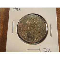 1942 GREAT BRITAIN SILVER 2 SHILLINGS