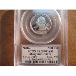 2000-S SILVER MARYLAND QUARTER PCGS PR69 DCAM