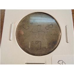 LOVE TOKEN MADE ON SILVER MEXICO 50 CENTAVOS