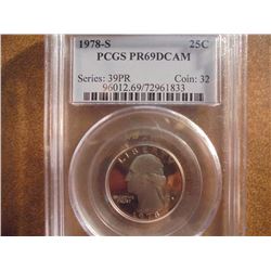 1978-S WASHINGTON QUARTER PCGS PR69 DCAM