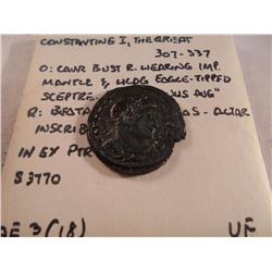 307-337 A.D. CONSTANTINE I THE GREAT ANCIENT COIN VERY FINE
