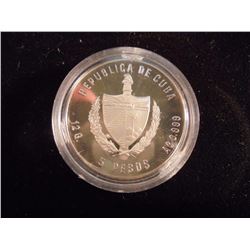 1981 CUBA 5 PESOS SILVER PROOF Y-61