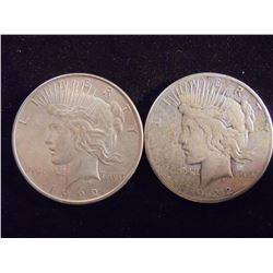 1922 & 22-S PEACE SILVER DOLLARS