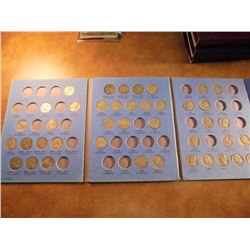 PARTIAL 1938 UP JEFFERSON NICKEL SET 41 COINS INCLUDING 9 35% SILVER JEFFERSON WAR NICKELS, IN WHITM