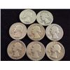 Image 1 : 8 ASSORTED 1940'S WASHINGTON SILVER QUARTERS