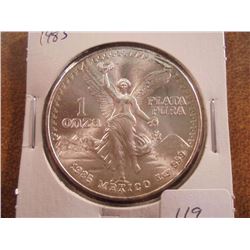 1985 MEXICO 1 OZ. SILVER LIBERTAD UNC