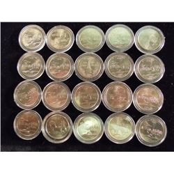 20 ASSORTED US 50 STATE QUARTERS UNC MOSTLY MN'S
