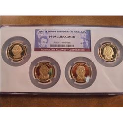 2007-S PROOF PRESIDENTIAL DOLLAR PROOF SET NGC PF69 ULTRA CAMEO, MULTI COIN HOLDER