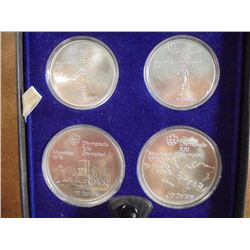 1976 CANADA 4 COIN SILVER OLYMPIC SET CONTAINS: 2-$5 AND 2-$10 UNC COINS, ORIGINAL ROYAL CANADIAN MI