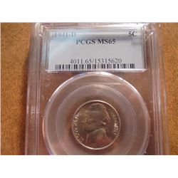 1941-D JEFFERSON NICKEL PCGS MS65