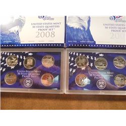 2001 & 2008 US 50 STATE QUARTERS PROOF SETS WITH BOXES