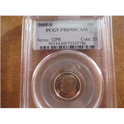 2005-S ROOSEVELT DIME PCGS PR69 DCAM