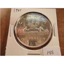 1961 CANADA SILVER DOLLAR UNC