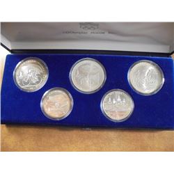 1980 MOSCOW XXII OLYMPICS 5 COIN SILVER PF SET ORIGINAL MINT PACKAGING