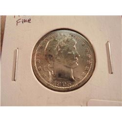 1905 BARBER QUARTER (FINE) TONED