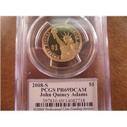 2008-S JOHN QUINCY ADAMS DOLLAR PCGS PR69 DCAM