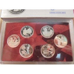 2009 US SILVER DISTRICT OF COLUMBIA AND US TERRITORIES QUARTERS PROOF SET WITH BOX