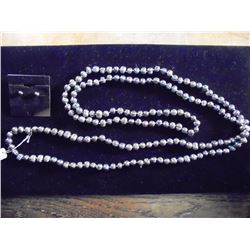 FRESH WATER PEARL NECKLACE & EARRING SET NECKLACE IS 62" OF 7-8MM AND EARRINGS ARE STUD 5-6MM. RETAI