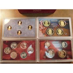 2009 US SILVER PROOF SET (WITH BOX) 18 PIECES INCLUDES PRESIDENTIAL DOLLARS AND LINCOLN CENT SET
