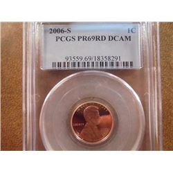 2006-S LINCOLN CENT PCGS PR69RD DCAM