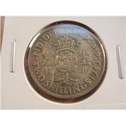 1943 SILVER 2 SHILLINGS
