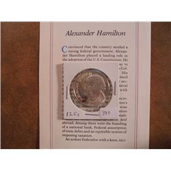 13.5 GRAM SILVER PROOF MEDAL "ALEXANDER HAMILTON"