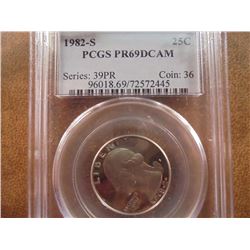 1982-S WASHINGTON QUARTER PCGS PR69 DCAM