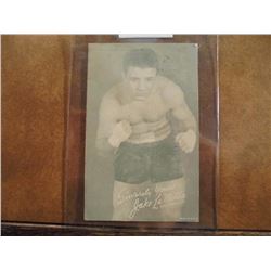 JAKE LAMOTTA EXIBIT CARD. 3 1/4" X 5 3/8"