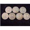 Image 2 : 7 ASSORTED 1930'S & 40'S WASHINGTON SILVER 1/4'S