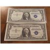 Image 1 : 2-1957-B $1 SILVER CERTIFICATES CRISP UNC CONSECUTIVE SERIAL  #'S