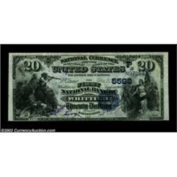 Whittier, CA - $20 1882 Date Back Fr. 555 The First NB Ch. # (P)5588A beautiful early Whittier note.