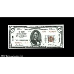 Evansville, IN - $5 1929 Ty. 2 Citizens National Bank of Evansville Ch. # 2188A nice Hoosier Nationa