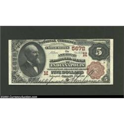 Indianapolis, IN - $5 1882 Brown Back Fr. 477 American NB of Indianapolis Ch. # 5672An attractive Ho