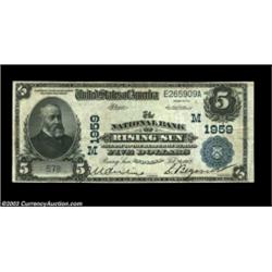 Rising Sun, IN - $5 1902 Date Back Fr. 594 The NB of Rising Sun Ch. # (M)1959First Date Back we've h