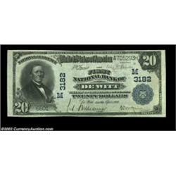 De Witt, IA - $20 1902 Plain Back Fr. 650 First NB of De Witt Ch. # 3182Nice pen signatures enhance.