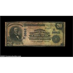 Chicago, IL - $20 1902 Plain Back Fr. 652 National Produce Bank of Chicago Ch. # 8842This is the fir