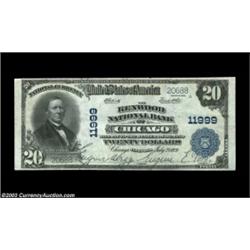 Chicago, IL - $20 1902 Plain Back Fr. 660 Kenwood NB of Chicago Ch. # 11999A nicely centered high gr