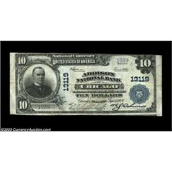 Chicago, IL - $10 1902 Plain Back Fr. 635 Addison NB of Chicago Ch. # 13119A Chicago bank which last